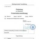 Einladung Gemeinderatssitzung 05 April