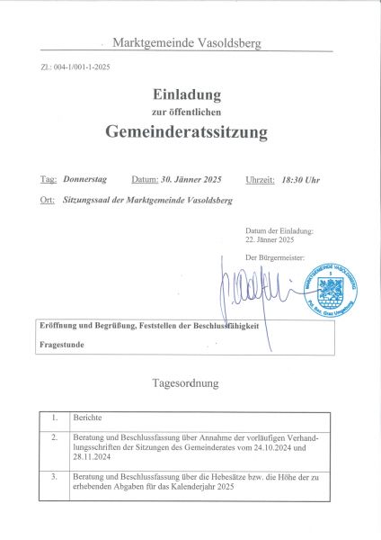 EINLADUNG GR 30012025 1